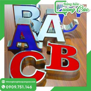 Chữ Nổi Mica Viền Inox