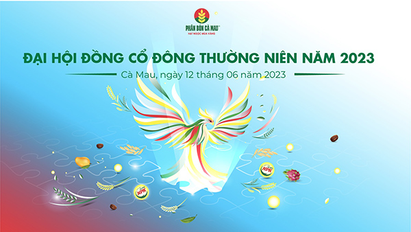 Mẫu backdrop đại hội cổ đ&ocirc;ng c&ocirc;ng ty Ph&acirc;n b&oacute;n C&agrave; Mau