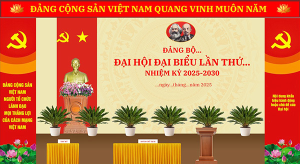 Mẫu background Đại hội Đại biểu trang trọng