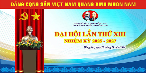Mẫu background Đại hội Đảng bộ tỉnh đo&agrave;n Đồng Nai