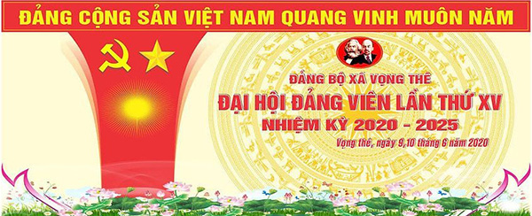 Mẫu backdrop Đại hội Đảng vi&ecirc;n trang trọng