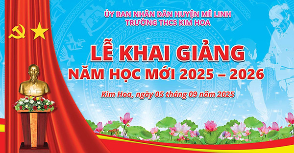 Mẫu backdrop khai giảng trường THCS