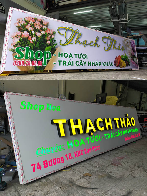 L&agrave;m bảng hiệu b&aacute;n tr&aacute;i c&acirc;y Thạch Thảo trọn g&oacute;i