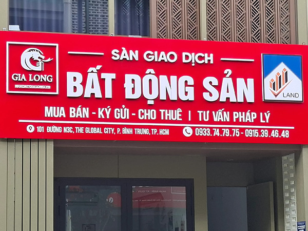 Mẫu bảng hiệu bất động sản Gia Long
