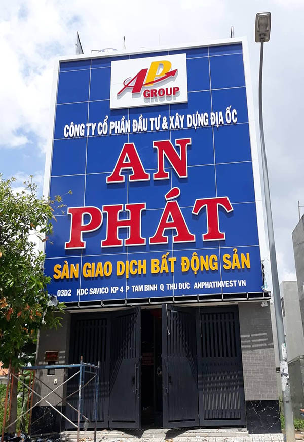 Mẫu bảng hiệu s&agrave;n giao dịch bất động sản An Ph&aacute;t