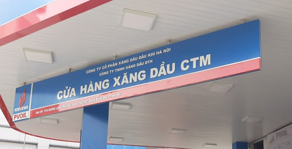 Mẫu biển quảng c&aacute;o cửa h&agrave;ng xăng dầu CTM