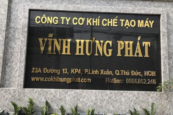 Mẫu bảng hiệu c&ocirc;ng ty cơ kh&iacute; chữ nổi Inox Vĩnh Hưng Ph&aacute;t
