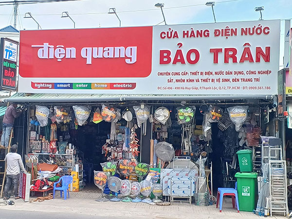 Mẫu bảng hiệu cửa h&agrave;ng điện nước Bảo Tr&acirc;n