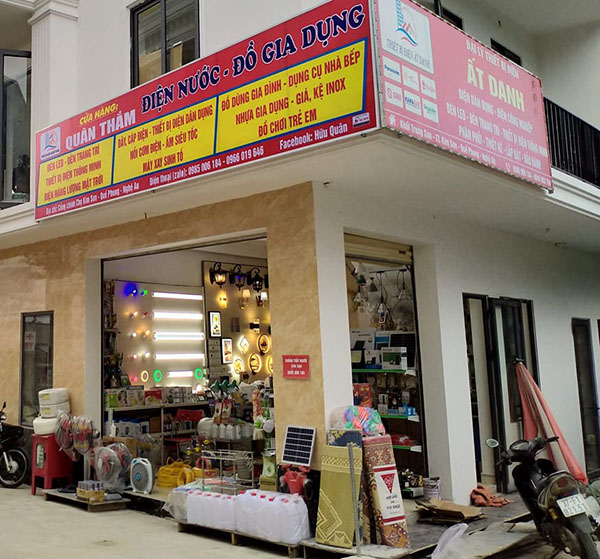 Mẫu bảng hiệu điện nước d&acirc;n dụng Qu&acirc;n Thắm