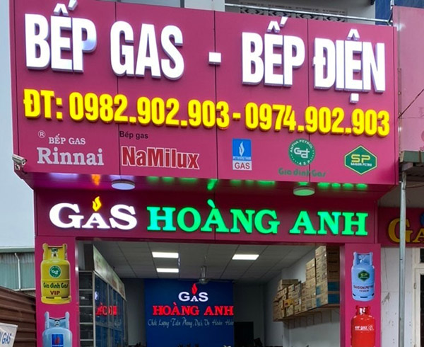 Mẫu bảng hiệu gas Ho&agrave;ng Anh