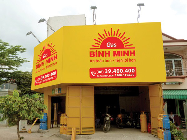 Mẫu bảng hiệu cửa h&agrave;ng gas B&igrave;nh Minh