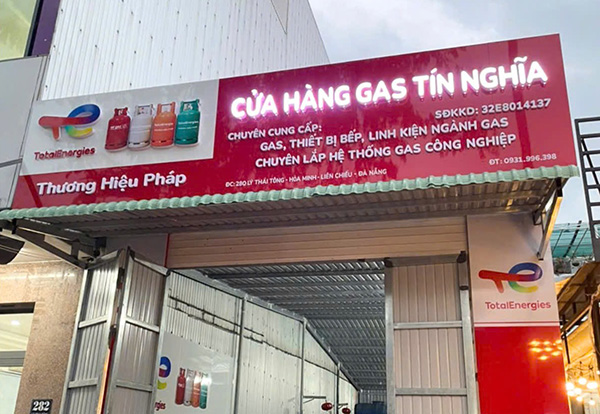 Mẫu bảng hiệu cửa h&agrave;ng gas T&iacute;n Nghĩa