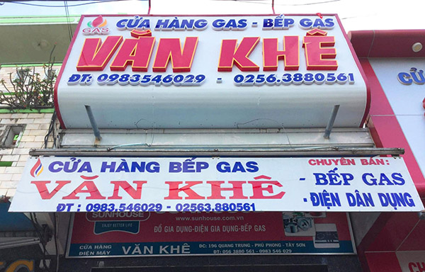 Mẫu bảng hiệu cửa h&agrave;ng gas V&acirc;n Kh&ecirc;