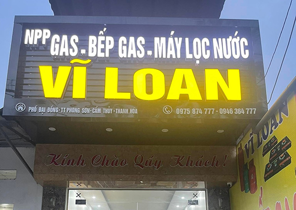 Mẫu bảng hiệu đại l&yacute; ph&acirc;n phối gas Vĩ Loan