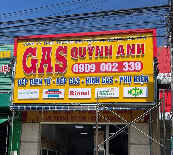Mẫu bảng hiệu gas Quỳnh Anh