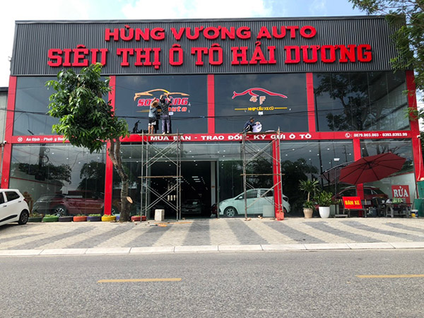 Mẫu bảng hiệu gara &ocirc; t&ocirc; H&ugrave;ng Vương Auto