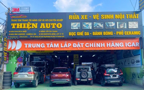 Mẫu bảng hiệu gara &ocirc; t&ocirc; Thiện Auto