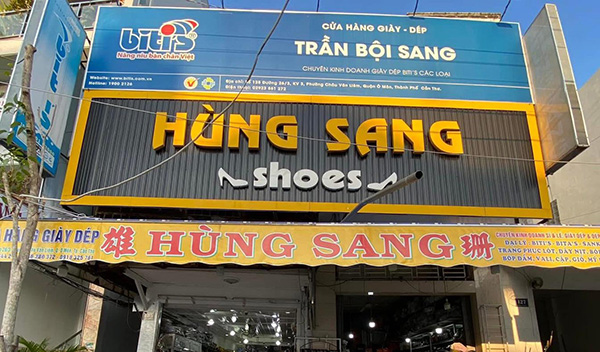 Mẫu bảng hiệu gi&agrave;y d&eacute;p H&ugrave;ng Sang