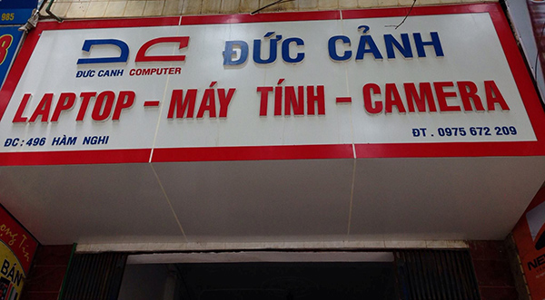 Mẫu biển quảng c&aacute;o m&aacute;y t&iacute;nh, laptop, camera Đức Cảnh