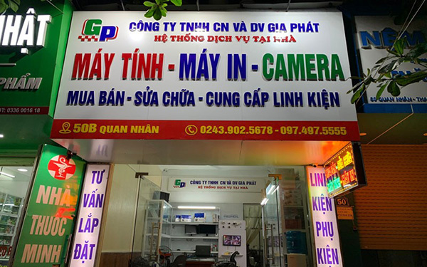 Mẫu bảng hiệu cửa h&agrave;ng sữa chữa m&aacute;y t&iacute;nh, camera
