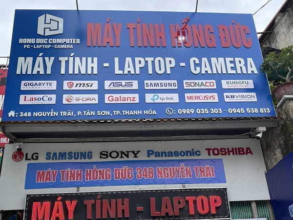 Mẫu bảng hiệu camera, m&aacute;y t&iacute;nh Hồng Đức