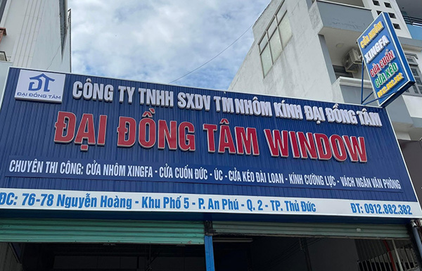 Mẫu bảng hiệu cửa nh&ocirc;m XingFa Đại Đồng T&acirc;m