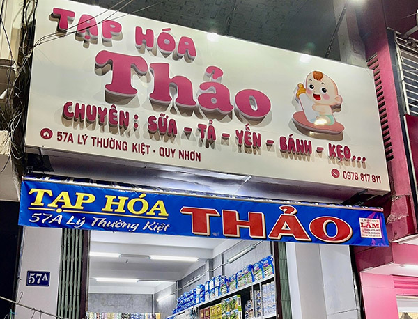 Mẫu bảng hiệu cửa h&agrave;ng tạp h&oacute;a Thảo