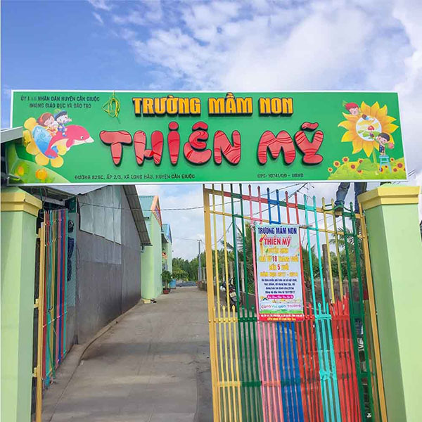 Mẫu bảng hiệu mầm non Thi&ecirc;n Mỹ