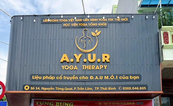 Mẫu bảng hiệu yoga AYUR