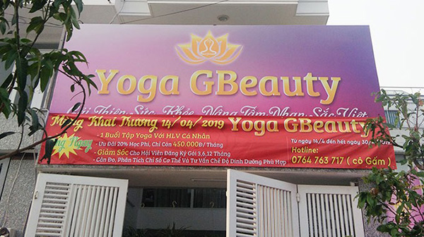 Mẫu biển quảng c&aacute;o yoga GBeauty