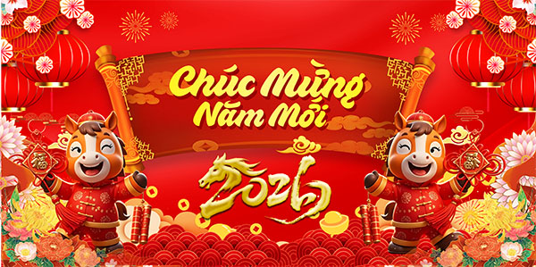 Mẫu backdrop tết 2026 đẹp miễn ph&iacute;