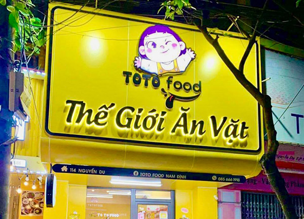 Mẫu bảng hiệu đồ ăn vặt ToTo Food