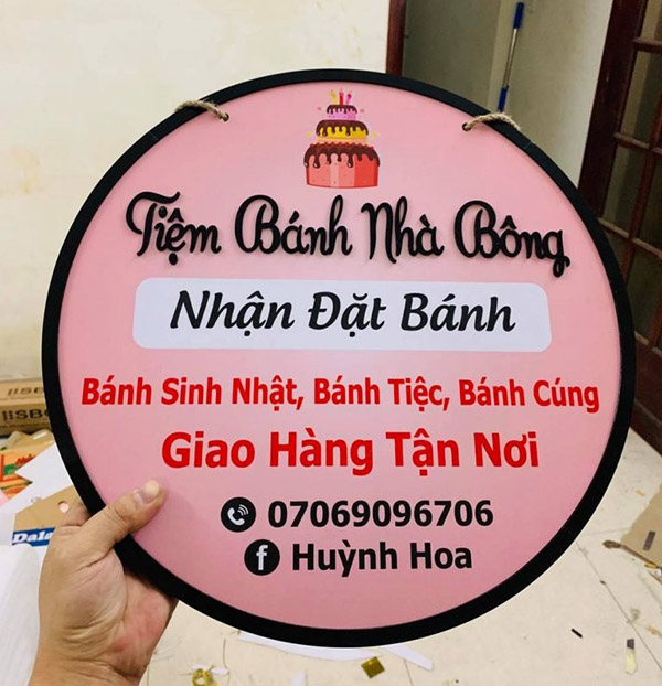 Mẫu biển vẫy b&aacute;nh kem tiệm b&aacute;nh nh&agrave; B&ocirc;ng