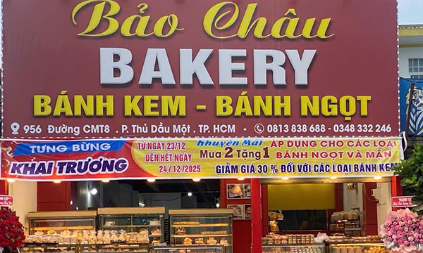 Mẫu biển quảng c&aacute;o b&aacute;nh sinh nhật Bảo Ch&acirc;u