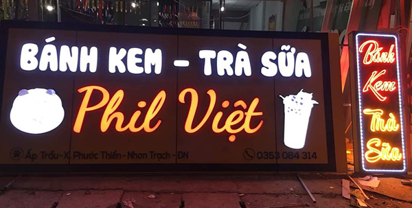 Mẫu biển quảng c&aacute;o b&aacute;nh kem đ&egrave;n LED nổi bật