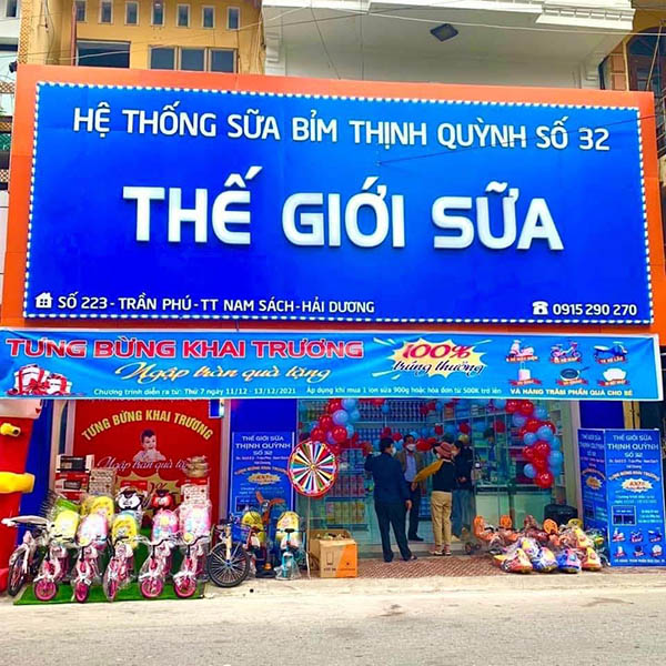 Mẫu bảng hiệu Thế Giới Sữa