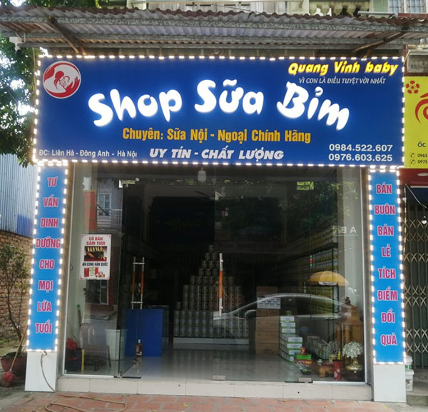 Mẫu bảng hiệu sữa bỉm đẹp
