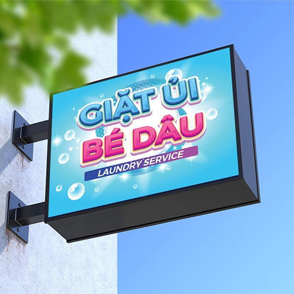 Thiết kế biển vẫy giặt ủi đẹp