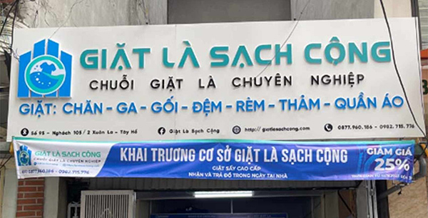 Mẫu biển quảng c&aacute;o giặt ủi đẹp