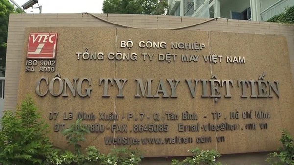 Mẫu bảng hiệu c&ocirc;ng ty may mặc Việt Tiến