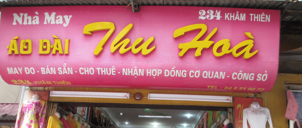 Mẫu bảng hiệu nh&agrave; may Thu Ho&agrave;i
