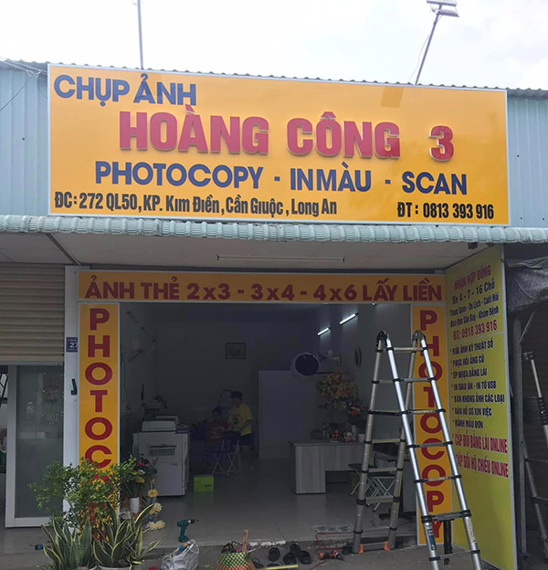 Mẫu bảng hiệu chụp anh - photocopy Ho&agrave;ng C&ocirc;ng