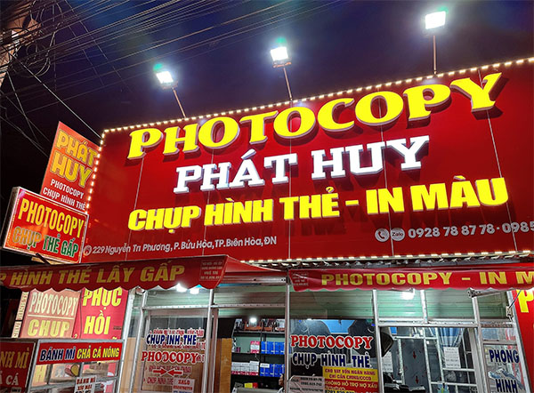 Mẫu bảng photocopy Ph&aacute;t Huy
