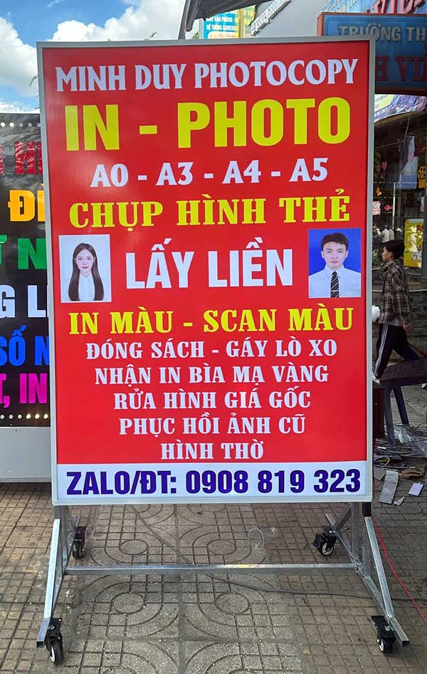 Mẫu biển vẫy photocopy Minh Duy