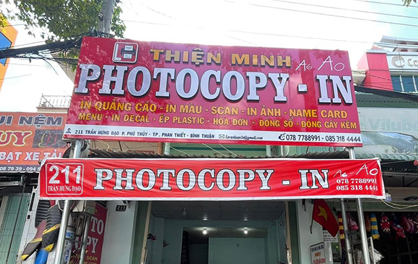 Mẫu biển quảng c&aacute;o photocopy Thiện Minh