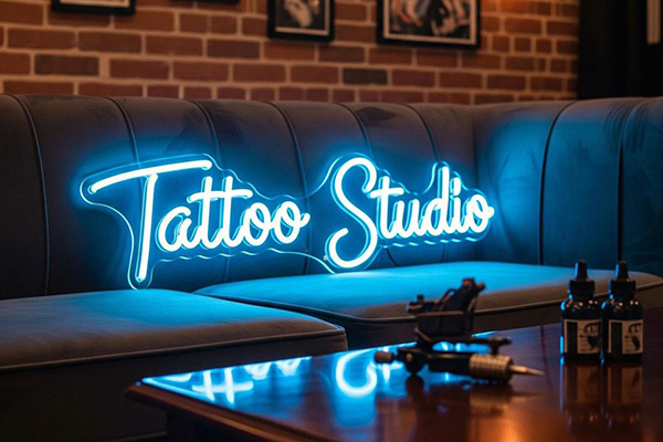 Mẫu bảng hiệu tattoo đ&egrave;n LED Neon