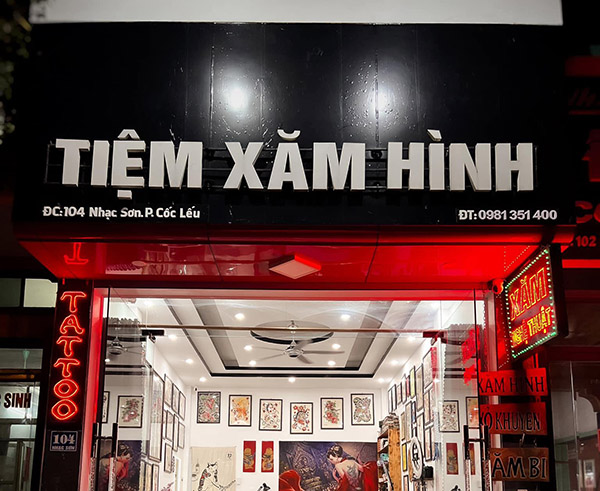 Mẫu biển hiệu tiệm xăm h&igrave;nh chất