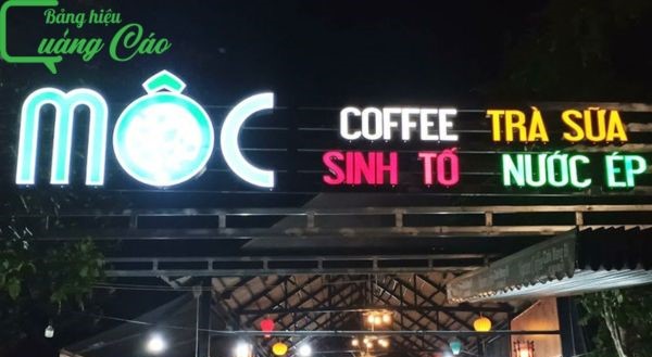 Bảng hiệu quán sinh tố đèn Led Mộc