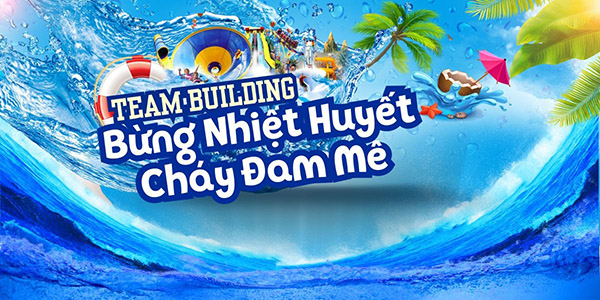 Mẫu backdrop team building b&atilde;i biển đẹp