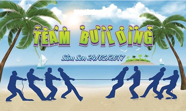Mẫu backdrop team building biển